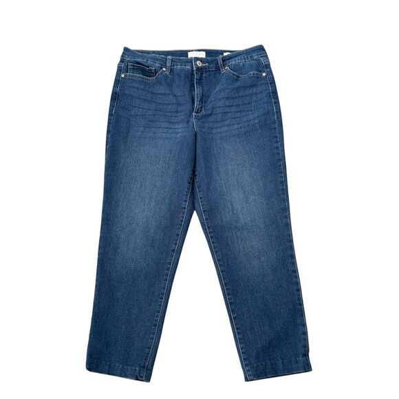 Sofia Vergara‎ Skinny Ankle Jeans Size 14 Medium Wash Stretch Denim Mid-Rise - Picture 1 of 7